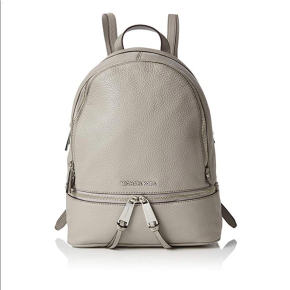 MICHAEL KORS RHEA PEARL GREY LEATHER BACKPACK SM - Picture 5 of 6